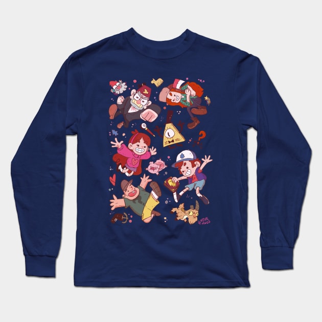 GRAVITY FALLS - MTHSMNDS Long Sleeve T-Shirt by MTHSMNDS